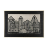 Barn Buildings II by CV a Hand Embellished Textured Framed Art Print Matted under Glass by Mercana at Eve Furniture