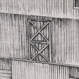 Barn Buildings II by Mercana Studio a Hand Embellished Textured Framed Art Print Matted under Glass by Mercana at Eve Furniture