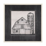 Barn Buildings II by Mercana Studio a Hand Embellished Textured Framed Art Print Matted under Glass by Mercana at Eve Furniture