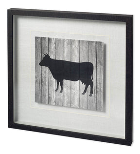 BARN COW by TANDI VENTER a Hand Embellished Textured Framed Art Print Matted under Glass by Mercana at Eve Furniture