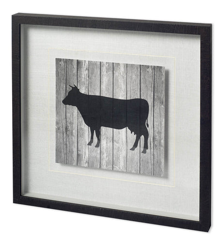 BARN COW by TANDI VENTER a Hand Embellished Textured Framed Art Print Matted under Glass by Mercana at Eve Furniture