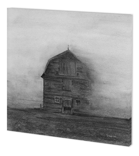 Barn House in Wind I by Mercana Studio a Hand Embellished Textured Canvas by Mercana at Eve Furniture