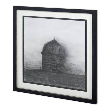 Barn House in Wind I by Mercana Studio Hand Embellished Textured Framed Art Print Matted under Glass by Mercana at Eve Furniture