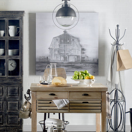 Barn House in Wind II by Mercana Studio a Hand Embellished Textured Canvas by Mercana at Eve Furniture