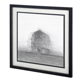 Barn House in Wind II by Mercana Studio Hand Embellished Textured Framed Art Print Matted under Glas by Mercana at Eve Furniture