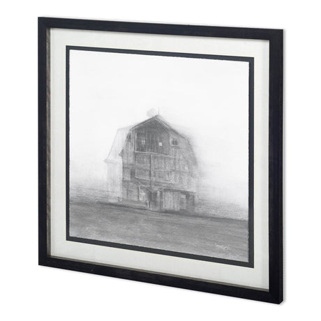 Barn House in Wind II by Mercana Studio Hand Embellished Textured Framed Art Print Matted under Glas by Mercana at Eve Furniture