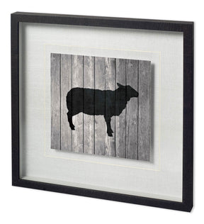 BARN SHEEP by TANDI VENTER a Hand Embellished Textured Framed Art Print Matted under Glass by Mercana at Eve Furniture