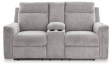 Barnsana Ash Power Reclining Loveseat with Console