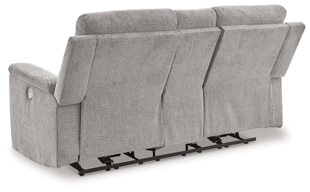 Barnsana Ash Power Reclining Loveseat with Console by Ashley at Eve Furniture