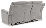 Barnsana Ash Power Reclining Loveseat with Console by Ashley at Eve Furniture