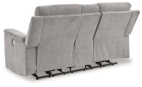 Barnsana Ash Power Reclining Loveseat with Console by Ashley at Eve Furniture