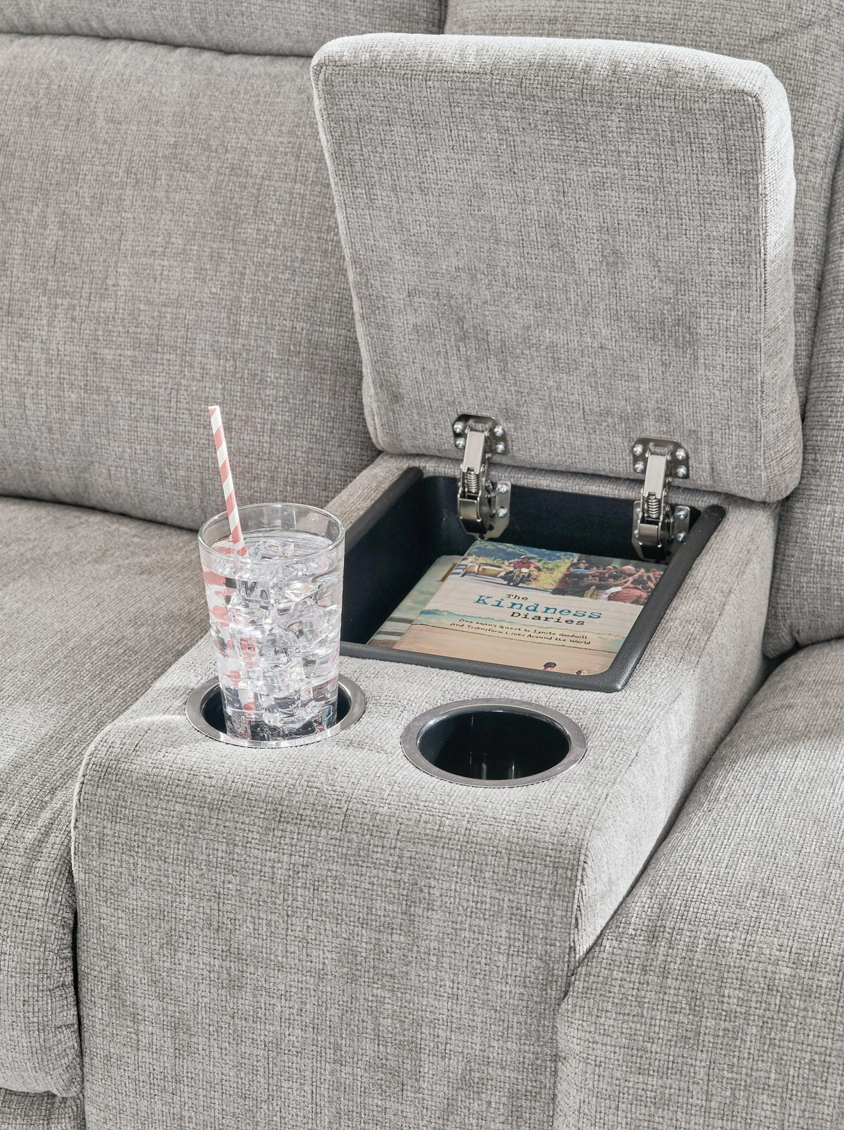 Barnsana Ash Power Reclining Loveseat with Console by Ashley at Eve Furniture