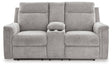 Barnsana Ash Power Reclining Loveseat with Console by Ashley at Eve Furniture