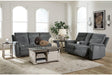 Barnsana Gravel Power Reclining Sofa and Loveseat by Ashley at Eve Furniture