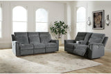 Barnsana Gravel Power Reclining Sofa and Loveseat by Ashley at Eve Furniture