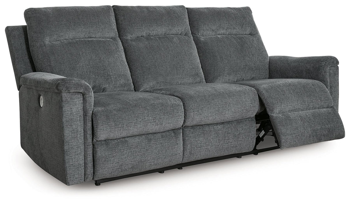 Barnsana Gravel Power Reclining Sofa by Ashley at Eve Furniture