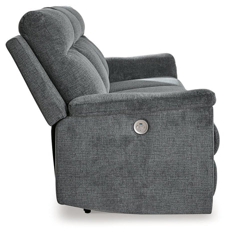 Barnsana Gravel Power Reclining Sofa by Ashley at Eve Furniture