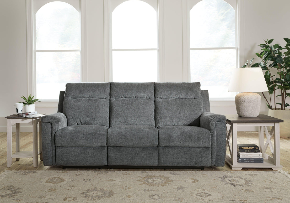 Barnsana Gravel Power Reclining Sofa by Ashley at Eve Furniture
