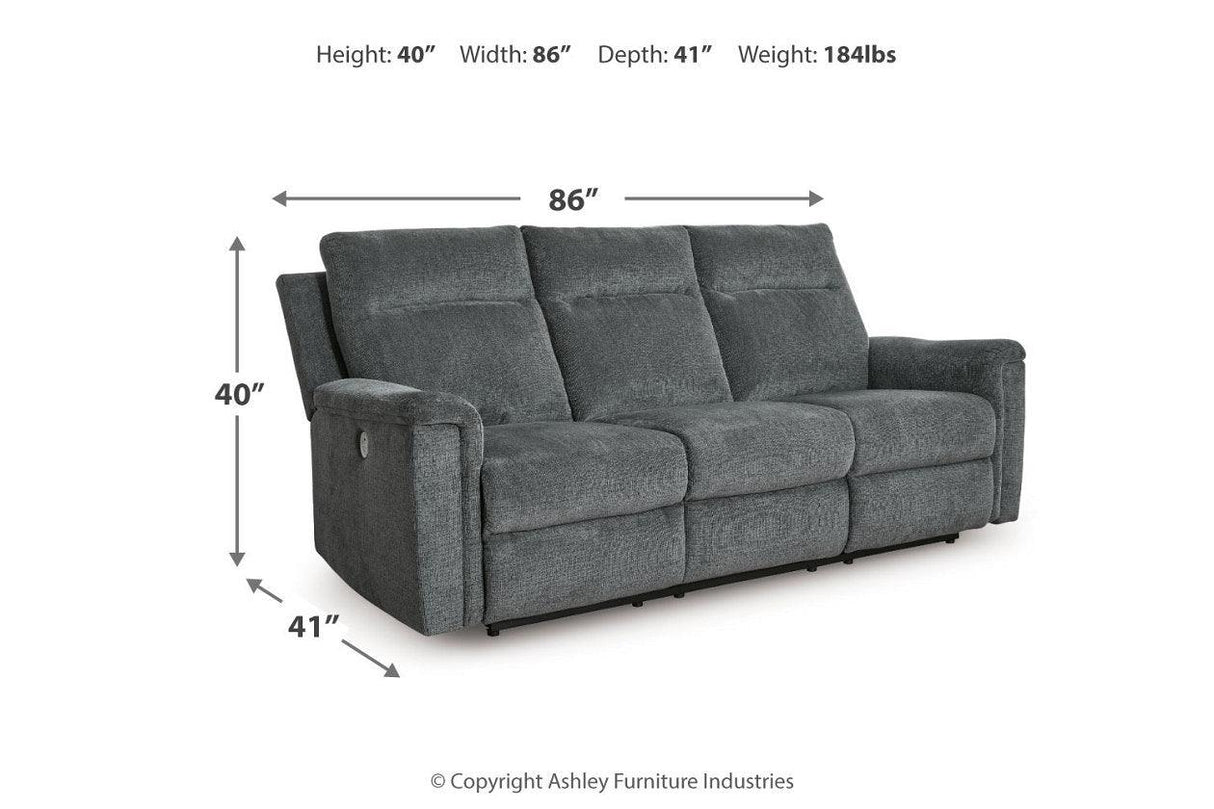 Barnsana Gravel Power Reclining Sofa, Loveseat and Recliner by Ashley at Eve Furniture