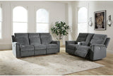Barnsana Gravel Power Reclining Sofa, Loveseat and Recliner by Ashley at Eve Furniture
