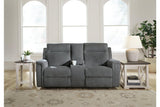 Barnsana Gravel Power Reclining Sofa, Loveseat and Recliner by Ashley at Eve Furniture