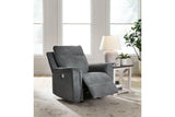 Barnsana Gravel Power Reclining Sofa, Loveseat and Recliner by Ashley at Eve Furniture