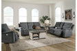 Barnsana Gravel Power Reclining Sofa, Loveseat and Recliner by Ashley at Eve Furniture