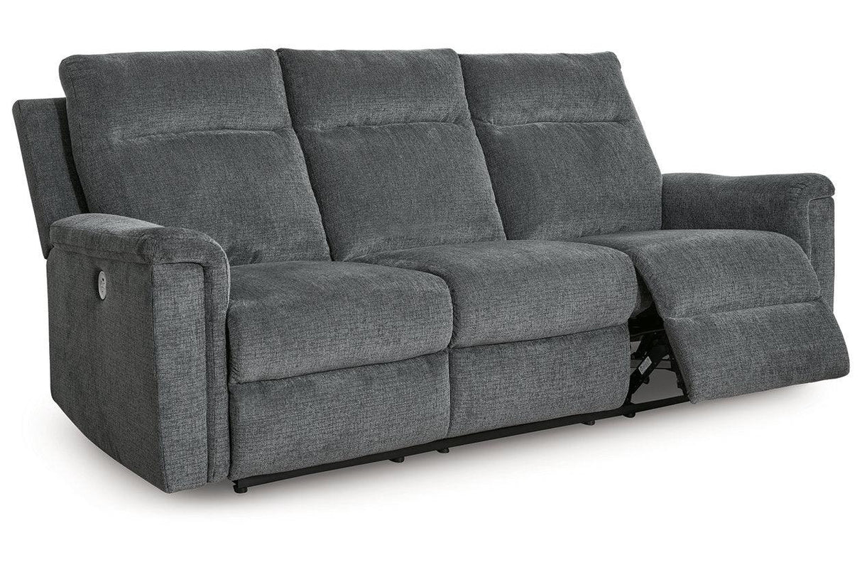 Barnsana Gravel Power Reclining Sofa, Loveseat and Recliner by Ashley at Eve Furniture