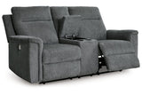 Barnsana Gravel Power Reclining Sofa, Loveseat and Recliner by Ashley at Eve Furniture