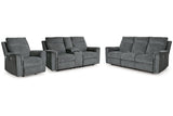 Barnsana Gravel Power Reclining Sofa, Loveseat and Recliner by Ashley at Eve Furniture
