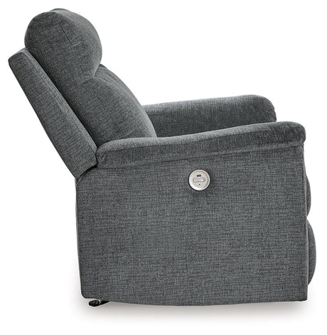 Barnsana Gravel Power Recliner by Ashley at Eve Furniture