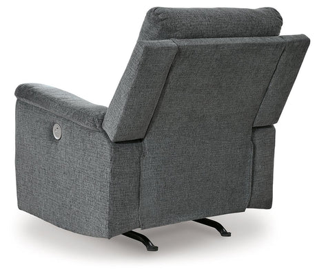 Barnsana Gravel Power Recliner by Ashley at Eve Furniture