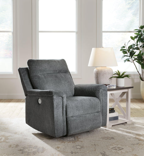 Barnsana Gravel Power Recliner by Ashley at Eve Furniture