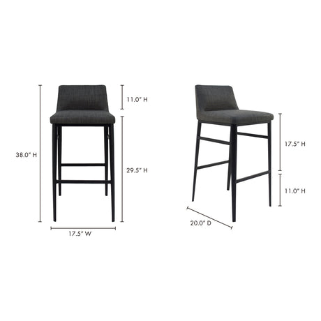 Baron Charcoal Grey Bar Stool by MOES at Eve Furniture