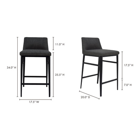 Baron Charcoal Grey Counter Stool by MOES at Eve Furniture