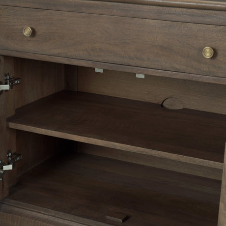 Baron Dark Brown Solid Wood w/ Antique Knobs 2-Door Accent Cabinet by Mercana at Eve Furniture