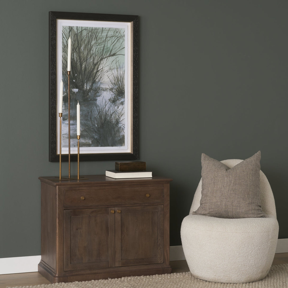 Baron Dark Brown Solid Wood w/ Antique Knobs 2-Door Accent Cabinet by Mercana at Eve Furniture
