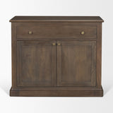 Baron Dark Brown Solid Wood w/ Antique Knobs 2-Door Accent Cabinet by Mercana at Eve Furniture