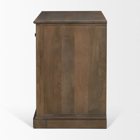 Baron Dark Brown Solid Wood w/ Antique Knobs 2-Door Accent Cabinet by Mercana at Eve Furniture