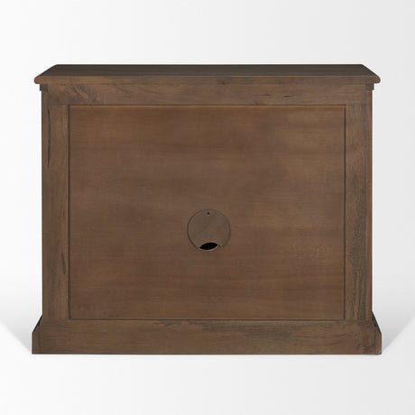 Baron Dark Brown Solid Wood w/ Antique Knobs 2-Door Accent Cabinet by Mercana at Eve Furniture