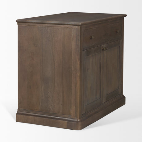 Baron Dark Brown Solid Wood w/ Antique Knobs 2-Door Accent Cabinet by Mercana at Eve Furniture