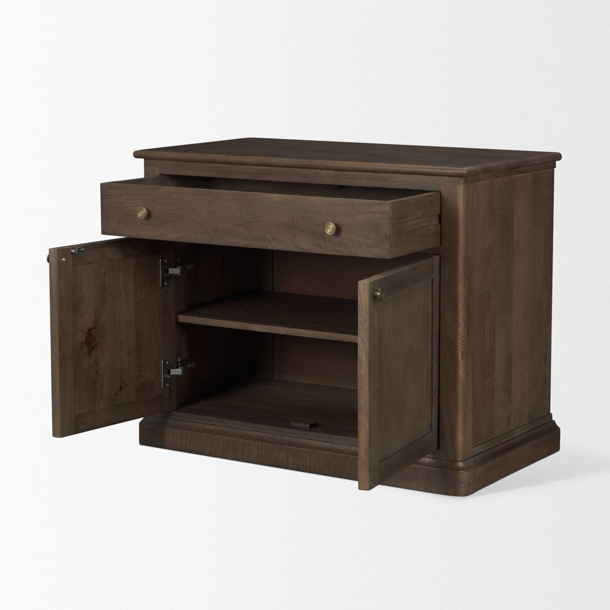 Baron Dark Brown Solid Wood w/ Antique Knobs 2-Door Accent Cabinet by Mercana at Eve Furniture