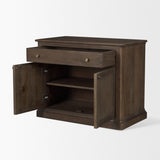 Baron Dark Brown Solid Wood w/ Antique Knobs 2-Door Accent Cabinet by Mercana at Eve Furniture