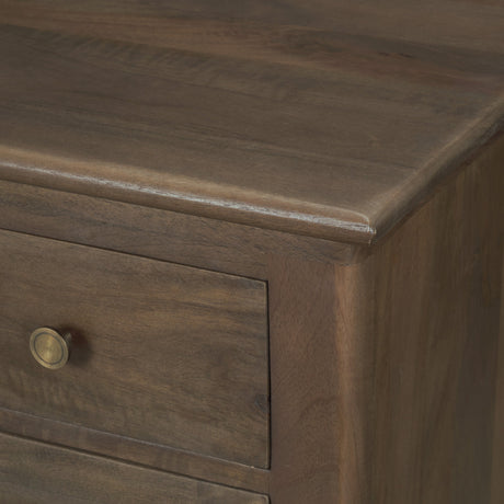 Baron Dark Brown Solid Wood w/ Antique Knobs 2-Door Accent Cabinet by Mercana at Eve Furniture
