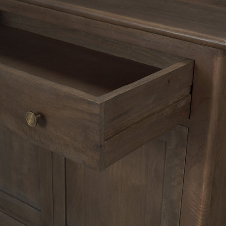 Baron Dark Brown Solid Wood w/ Antique Knobs 2-Door Accent Cabinet by Mercana at Eve Furniture