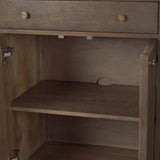 Baron Dark Brown Solid Wood w/ Antiqued Aged Brass Knobs 3-Drawer 6-Door Sideboard by Mercana at Eve Furniture