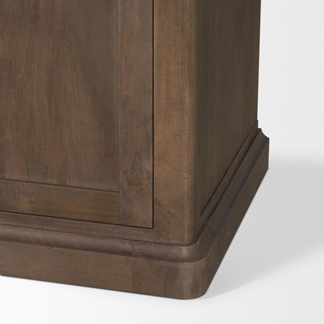 Baron Dark Brown Solid Wood w/ Antiqued Aged Brass Knobs 3-Drawer 6-Door Sideboard by Mercana at Eve Furniture