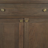 Baron Dark Brown Solid Wood w/ Antiqued Aged Brass Knobs 3-Drawer 6-Door Sideboard by Mercana at Eve Furniture