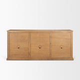 Baron Light Brown Solid Wood w/ Antiqued Brass Knobs 3-Drawer 6-Door Sideboard by Mercana at Eve Furniture