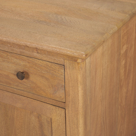 Baron Light Brown Solid Wood w/ Antiqued Brass Knobs 3-Drawer 6-Door Sideboard by Mercana at Eve Furniture